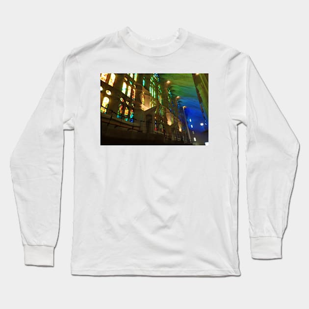 Inside La Sagrada Familia, Barcelona Long Sleeve T-Shirt by SHappe